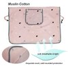 ICOPUCA Car seat Covers for Babies, Muslin carseat Cover Girls, carseat Canopy with Window, Light Weight, fit Summer/Autumn/Spring, Pink Crown, Perfect for gils;