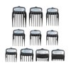 Latest Upgraded Professional Hair Clipper Guards Guides 10 Pcs Coded Cutting Guides #3170-400- 1/16” to 1” Fits for Wahl Clippers, For Balding Corded 08110/ Magic Clip Cordless 08148 (Black-10 pcs)
