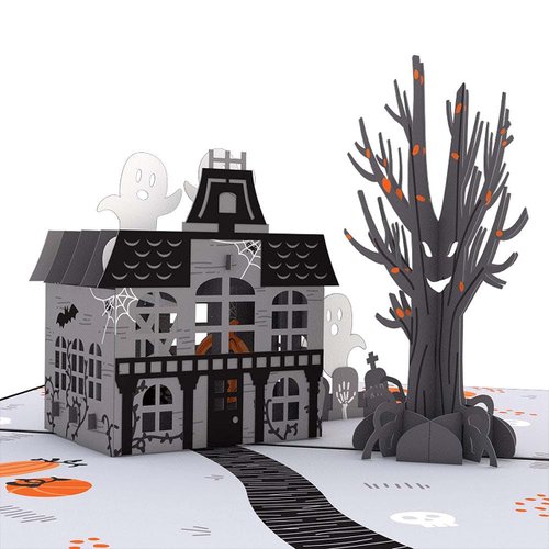 Lovepop Haunted House Pop Up Card, 5x7-3D Greeting Card, Halloween Holiday Cards, Halloween Pop Up Cards for Kids