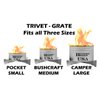 Branded Boards | Made in USA | Portable Campfire Trivet Grate | Use Under Can to Protect Table | Use on Top of Can as Stove Grate Cook Top | Food Grade Stainless Steel | Compact & Lightweight (2-Pack)