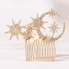 Catery Star Hair Comb Pearl Hair Side Comb Star Moon Bridal Hair Piece Crystal Star Headpiece Bridesmaid Wedding Hair Accessories for Women and Girls