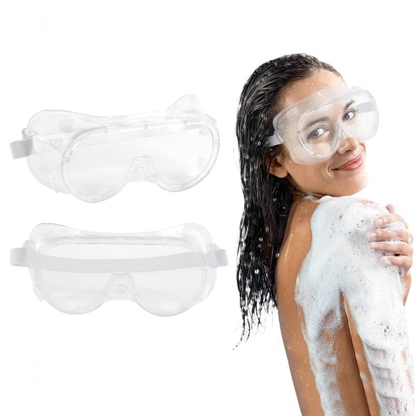 ourkiss Adjustable Eyelash and Eyebrow Protector Shower Goggles Shield: Glasses-Friendly Design Perfect for Eyelash Extensions, Microblading Aftercare, and Cataract Surgery Recovery 2 Pack