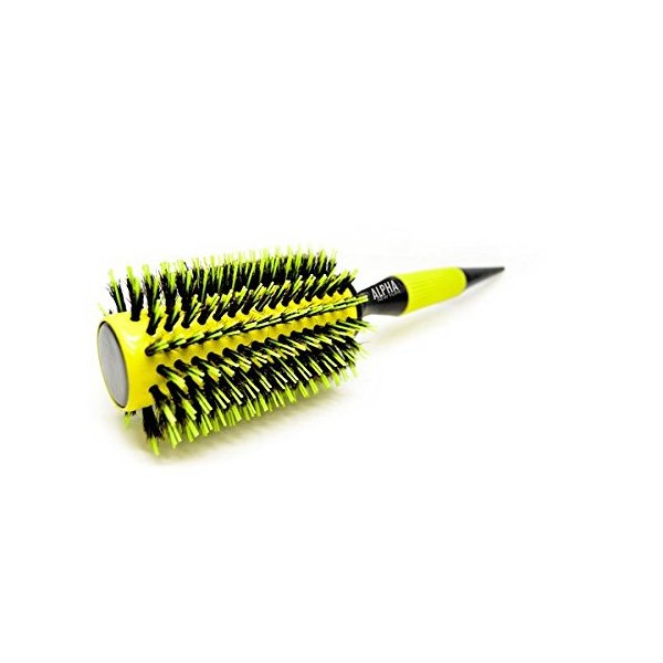 professional Round Hair Brush Nylon And Boar Bristle 303 (yellow) Italian Design By Alpha New York