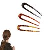 3 Pcs U Shaped Hair Sticks for Women Girls, Fashion Tortoise Shell Hair Forks 4.53 inch Acetate 2 Prong Bun Hair Clips Updo Hair Pins Hair Accessories for Thin Thick Hair