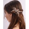 BERYUAN Dainty Crystal Rhinestone Hair Comb Rose Gold Wedding Hair Side Comb Teardrop Rhinestone Headpiece Bridal Hair Comb Crystal Wedding Hair Accessories for Brides Bridesmaid