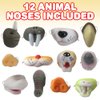 ArtCreativity Assorted Animal Noses for Kids, Set of 12, Includes Elephant, Rhino, Pig, Alligator and More, Zoo and Safari Birthday Party Supplies, Fun Favors and Goodie Bag Fillers for Children