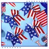 10 Pcs 4th of July Glitter Cheer Hair Bows 8'' Patriotic Cheerleader Hair Bows Red White Blue America Flag Hair Bow with Elastic Ponytail Holder Independence Day Hair Accessory for Kids (Stylish)