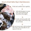 Hetto Curly Hair Extensions Clip in Human Hair #2 Darkest Brown Curly Clip in Extensions Human Hair Water Wavy Clip in Hair Extensions Human Hair 18 Inch 7Pcs 105g
