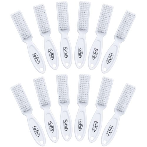 ForPro Professional Collection Premium Nail Brush, Professional Nail Scrub Brush for Cleaning Toes and Fingernails, 5.5” L, White, 12-Count