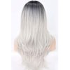 COSYMAY Silver Wig Natural Wave Synthetic Wig with Wavy Ends 22 inch Long Cosplay Wig for Women Glueless Heat Resistant Costume Wig Daily Wear Middle Part Full Wig