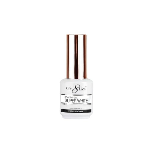 TREASURE4NAILS CORP Cre8tion Soak Off Gel Nail Polish | Chip Resistant & Fast Drying - Super White, 0.5 fl oz