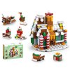 WULOBOOI Christmas Gingerbread House Advent Calendar Mini Building Set, 6 in 1 Xmas Ornaments Santa Claus Tree House Reindeer Sleigh Playset,337 Pieces Christmas Creative Gifts for Adults Girls Boys