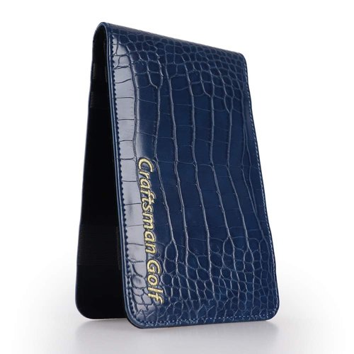 CRAFTSMAN GOLF Crocodile Pattern Golf Scorecard Holder and Yardage Book Cover Case Protector (Blue)
