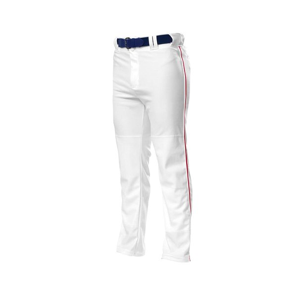 A4 Youth Pro Style Open Bottom Baggy Cut Baseball Pant (Gray_Scarlet) (XL)