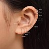 5 Pairs 14k Gold Sterling Silver Nose Rings Hoops Cartilage Small Hoop Earrings Set for Women Girls Tragus Septum Helix Thin Multiple Piercing Jewelry 6mm 7mm 8mm 9mm 10mm