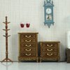 ibasenice Mini Cabinet 2pcs Dollhouse Cabinet Mini Ornament Dressing Dollhouse European and American Plastic Dollhouse Furniture Chests of Drawers Light Brown
