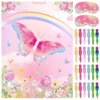 PLULON Butterfly Party Pin Game for Kids Pin The Tail on The Butterfly Birthday Game Poster for Boys Girls Birthday Party Favors Wall Decorations Classroom Activities