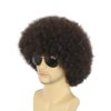 karlery Adult Men Women Afro 70s 80s Curly Dark Brown Wig Rocker Party Wig California Halloween Costume Wig