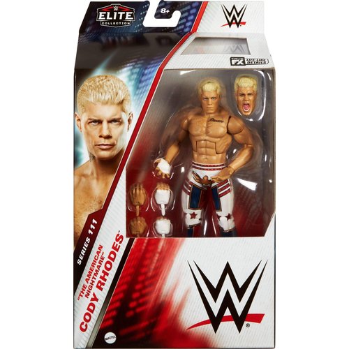 Mattel WWE Elite Action Figure & Accessories, 6-inch Collectible Cody Rhodes with 25 Articulation Points, Life-Like Look & Swappable Hands