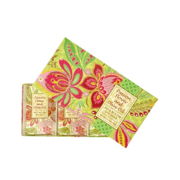 Greenwich Bay Trading Co. Shea Butter Spa Soap, 12.9 Ounce, Passion Flower and Olive Oil, 3 Pack