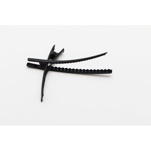 6 Pcs 3 Inch Baking Paint Narrow Metal Spike Alligator Duck Bill Hair Clips Bright Duckbill Hair Barrettes Chic Hair Clips for Styling Long Hair DIY Hair Salon (Gold)