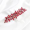 Brihasory Luxurious Wedding Hair Comb Full Rhinestones Bride Hair Accessories for Party Prom Bridal Side Hair Combs for Women Bride Girls Hair Decoration(Red)