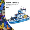 WVINVW City Boat STEM Building Blocks Sets, Compatible with Lego City Police Boat and Ship Playsets, Rescue Boats That Float Toy Building Kit for Boys 6 7 8 9 10 11 12（480 Pcs）