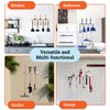 Mop and Broom Holder Wall Mount Self Adhesive - Broom Hanger Wall Mount - Mop Holder Wall Mounted - Broom Rack - Utility Hooks for Broom and Mop Organizer Wall Hanging - Broom Closet Organizer Storage