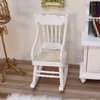Dollhouse Chairs 2PCS Miniature Rocking Chair 1:12 Scale Wooden FurnitureAccessories Tiny Mini House Home Outdoor Cake Topper Decoration ModelLiving Room Scene Christmas Craft Displays (White)