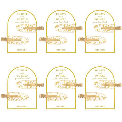 No Bend Hair Clips 12PCS Bridesmaid No Crease Hair Clips Gold Glitter Hair Clips Hair Setting Clips for Bridesmaid Proposal Gift Hair Clip for Makeup Styling Sectioning(12Pcs/6Cards)