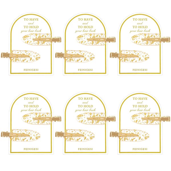 No Bend Hair Clips 12PCS Bridesmaid No Crease Hair Clips Gold Glitter Hair Clips Hair Setting Clips for Bridesmaid Proposal Gift Hair Clip for Makeup Styling Sectioning(12Pcs/6Cards)
