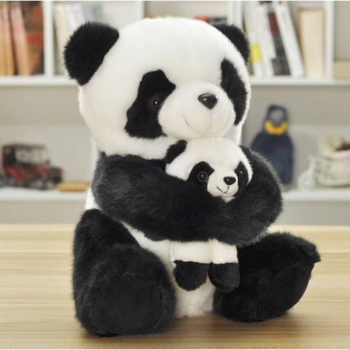 12 Inch Parent-Child Panda Plush Toys Mum and Baby Panda Stuffed Toys Panda Doll