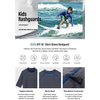 TSLA UPF 50+ Youth Kids Rash Guard Short Sleeve, UV/SPF Surf Swim Shirt, Aqua Water Swimsuit Top, Mid Sleeve Rashie Charcoal & Cobalt Blue, 10