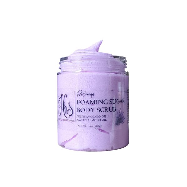 Relaxing Foaming Sugar Scrub | Whipped Sugar Scrub | Lavender Body Scrub | Natural Exfoliation | Exfoliate | Bridesmaid Gift | Spa Gift