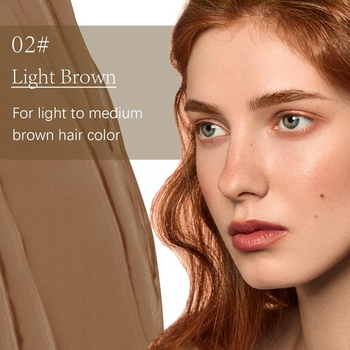 Easy Peel off Eyebrow Gel, Brown Tattoo Eyebrow Gel Easy Peel Off, Natural & Long-lasting Up to 3 Days Brow Color, Easy to Use at Home for Fuller Brows