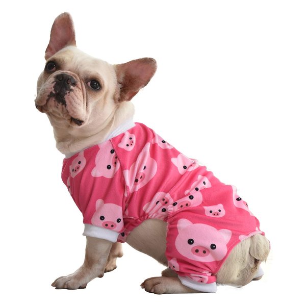 CuteBone Pink Pig Dog Pajamas Cute Cat Clothes Small Pet Pjs Onesie P46S