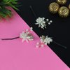 3pcs Crystal Bride Wedding Pearl Hair Pins Flower Hair Piece Rhinestone Bridal Hair Accessories for Bun Women and Girls Silver Flower Headpieces for Brides Bridesmaids Women Girls