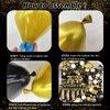 MEHOFOND 120 Pcs Black and Gold New Years Decorations 2025 Happy New Year Balloon Arch Kit with New Year Banner, New Years Eve Party Foil Tassel Garland for NYE Decorations Party Supplies