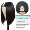 PANEWAY U Part Wig Human Hair Straight Bob Wigs For Black Women 12 inch Brazilian Remy Hair Short Bob Human Hair Wigs Clip in U Part Wig Human Hair Extensions Natural Color