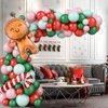 Red White Christmas Balloon Garland Kit, 85PCS Christmas Balloon Garland Arch Kit Macaron Pink Green Balloon Candy Cane Foil balloon Gingerbread Man for Christmas Decorations New Year Party Supplies