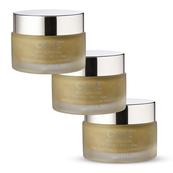 McEvoy Ranch Botanical Facial Polish (3-pack) by ODE Olive Oil Beauty, Organic EVOO, Gentle, Cleanser, Hydrating Mask
