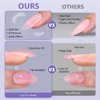 Soft Gel Nail Tips Square - BTArtbox Press On Nails Long Pink Colored XCOATTIPS Natural with Tip Primer Cover, One-Step Full Cover Fake Nails Gel Nails for Nail Extensions Art Easter Day Gift