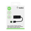 Belkin USB-C to Ethernet Adapter, Gigabit Ethernet Port Compatible w/ USB-C Devices, USB-C to Ethernet Cable for MacBook Pro & Dell XPS 13” Laptops, Ethernet USB-C Hub, Ethernet USB-C Adapter - Black