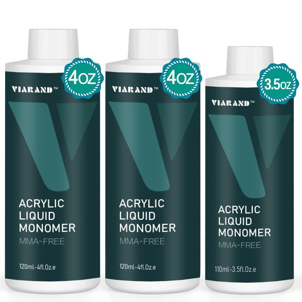VIARAND Monomer Acrylic Nail Liquid for Acrylic Nails, 11.5oz Acrylic Monomer Liquid for Acrylic Powder, Professional Acrylic Liquid Monomer, MMA-Free Non-Yellowing formula