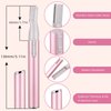 2 Pcs Electric Eyebrow Trimmer Women Precision Face Razors Mini Shaver Battery Operated Small Facial Hair Remover with Comb Personal Epilator for Face Neck Fuzz Lips Body Arms Leg (Pink, Black)