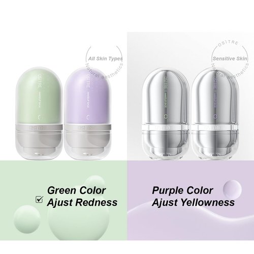 BeautyMall 1PC Color Correcting Makeup Base, Color Change Makeup Foundation Primer, Multi Protective Isolating Cream Purple Green Makeup Base, Makeup CC Cream (Green Classic, 32g)