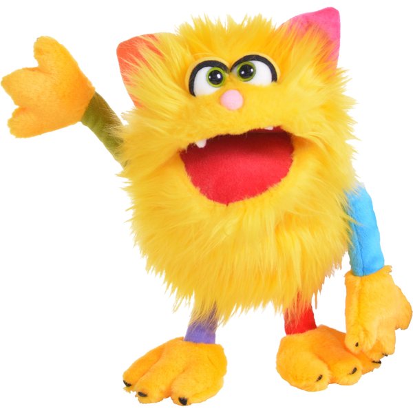 Living Puppets - Sassy The 14-Inch Yellow Friendly Monster, Plush Hand Puppet for Boys and Girls