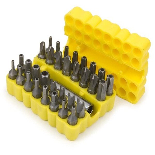 Titan 16032 33-Piece Security Bit Set with Magnetic Bit Holder | Includes TR Star, TR Metric Hex, TR SAE Hex, Spanner, Triwing, and Torq Bits