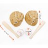 Neakomuki Dollhouse Accessories Miniatures Sports Baseball Bat, Glove and Ball Set for Mini Dollhouse Kitchen Fairy Garden Cake Topper Landscape Craft Project Decoration