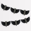 Meri Meri Black Bats Halloween Garland, 10' Strand Banner, Tissue Paper Reusable Party Decorations (Pack of 1)